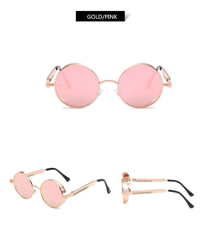 Creative Round Retro Round Metal Sunglasses - Image 15