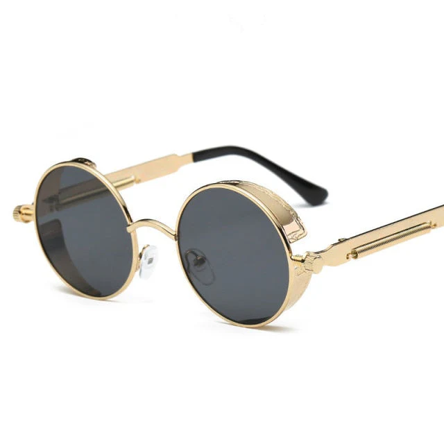 Creative Round Retro Round Metal Sunglasses - Image 17