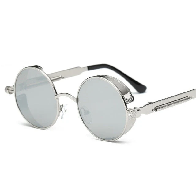 Creative Round Retro Round Metal Sunglasses - Image 5
