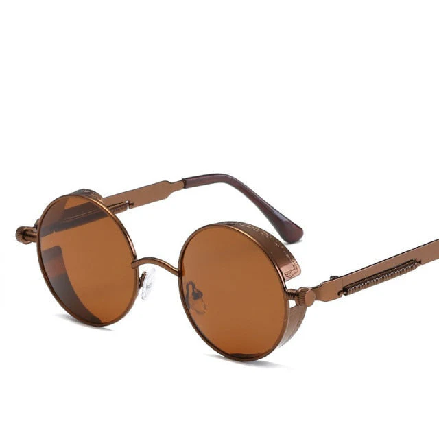 Creative Round Retro Round Metal Sunglasses - Image 6