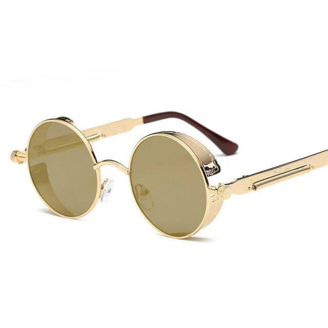 Creative Round Retro Round Metal Sunglasses - Image 7