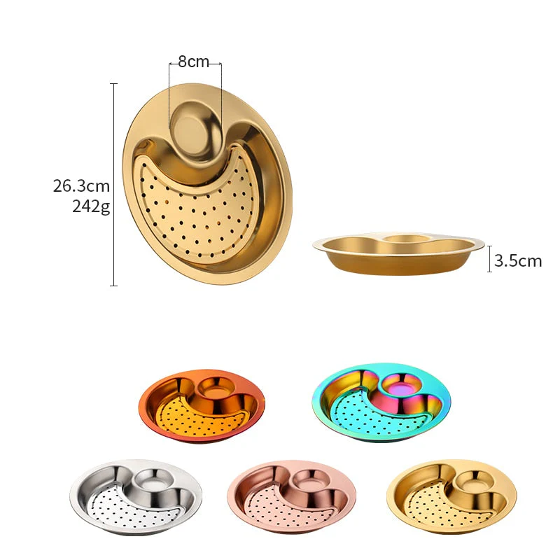 Creative Stainless Steel Double Breakfast Tray - Image 6