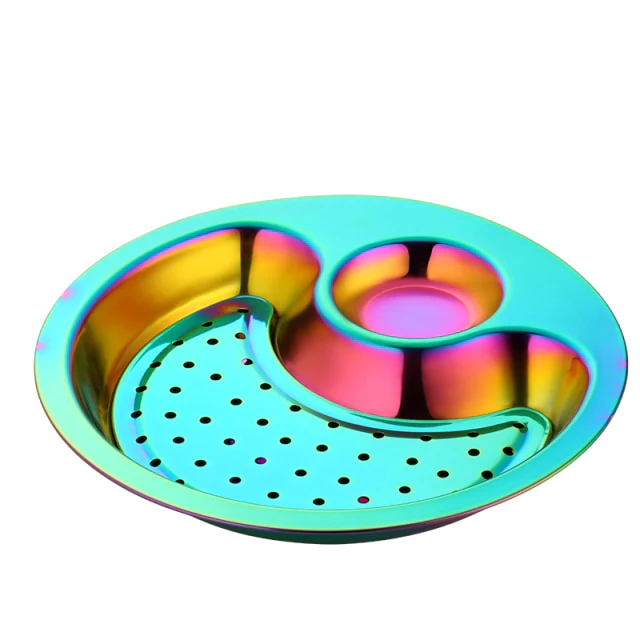 Creative Stainless Steel Double Breakfast Tray - Image 7