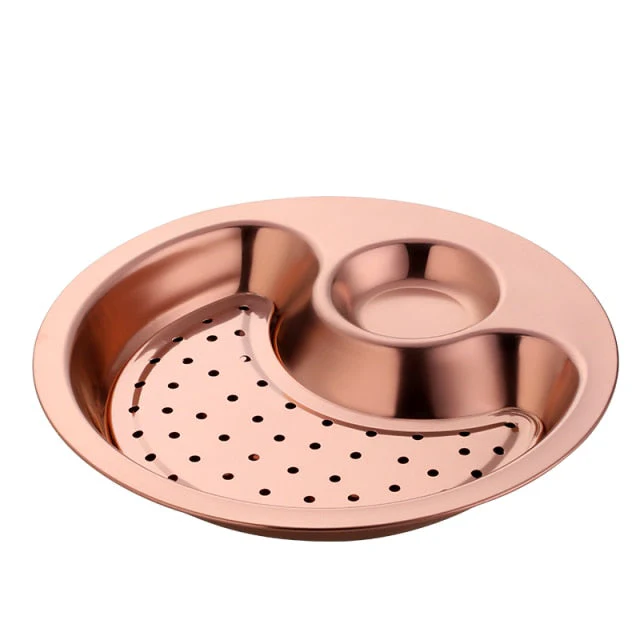 Creative Stainless Steel Double Breakfast Tray - Image 9