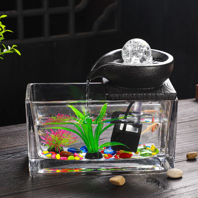 Creative Teapot Flowing Water Fish Tank - Image 10