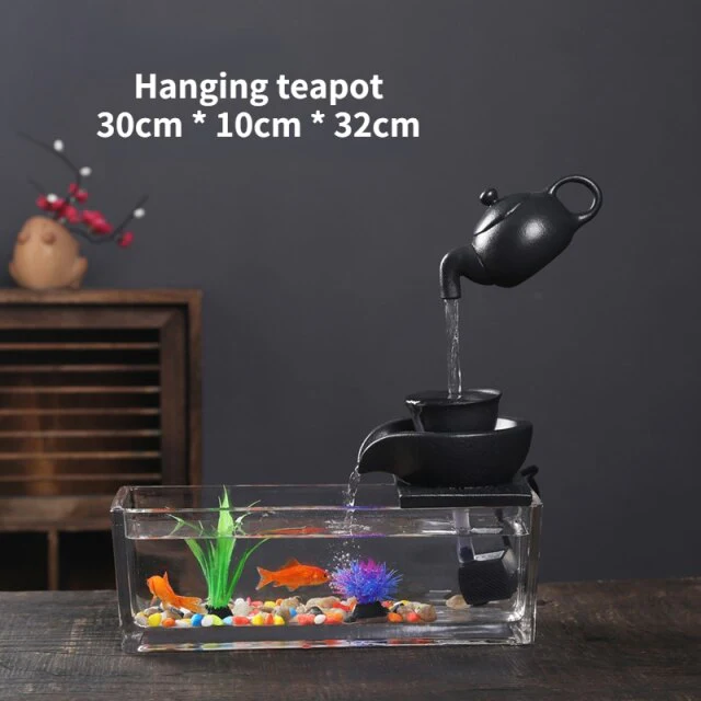 Creative Teapot Flowing Water Fish Tank - Image 2