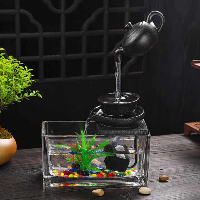 Creative Teapot Flowing Water Fish Tank - Image 7