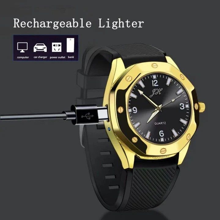 Creative USB Charging Flameless Spark Lighter Watch - Image 5