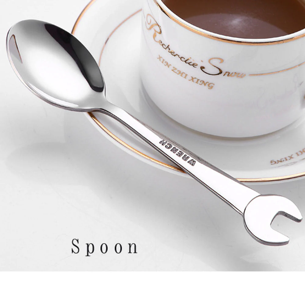 Creative Wrench Shape Fork Spoon Cutlery Set - Image 4