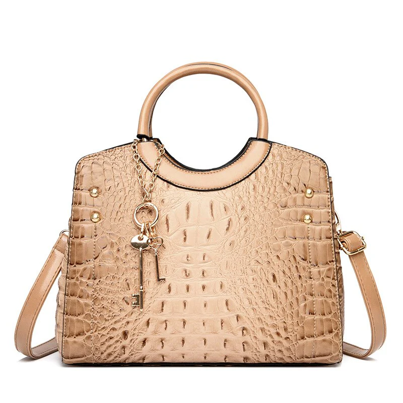 Crocodile Leather Vintage Shoulder Bag - Image 11