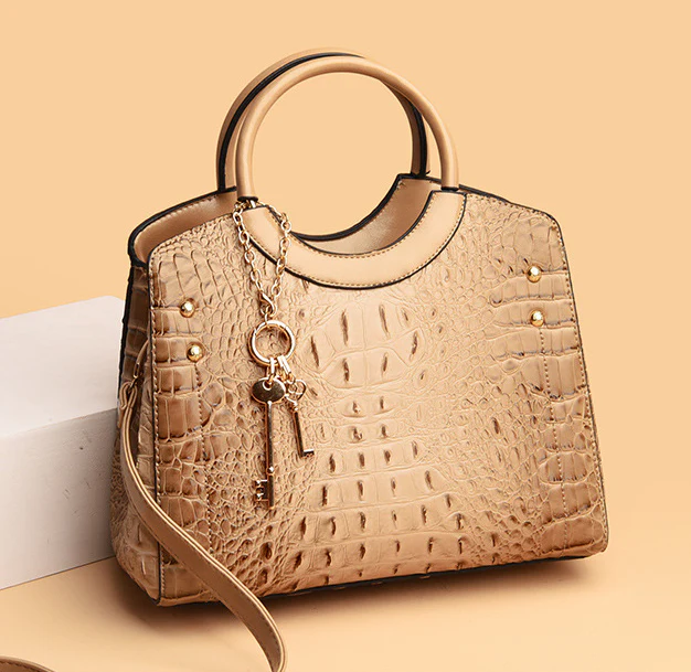 Crocodile Leather Vintage Shoulder Bag - Image 2