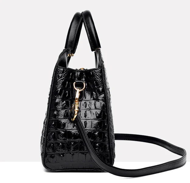 Crocodile Leather Vintage Shoulder Bag - Image 4