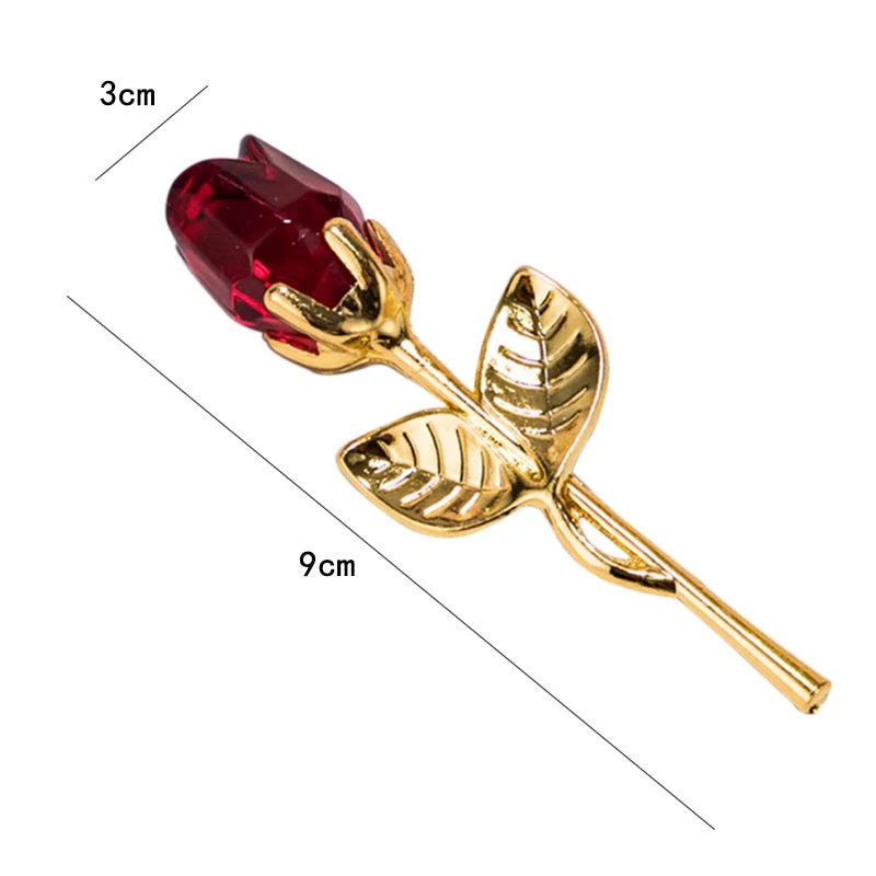 Crystal Glass Rose Flower Gift - Image 2