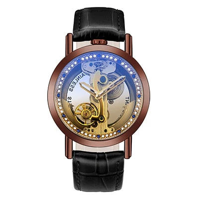 Crystal Mechanical Transparent Leather Watch - Image 9