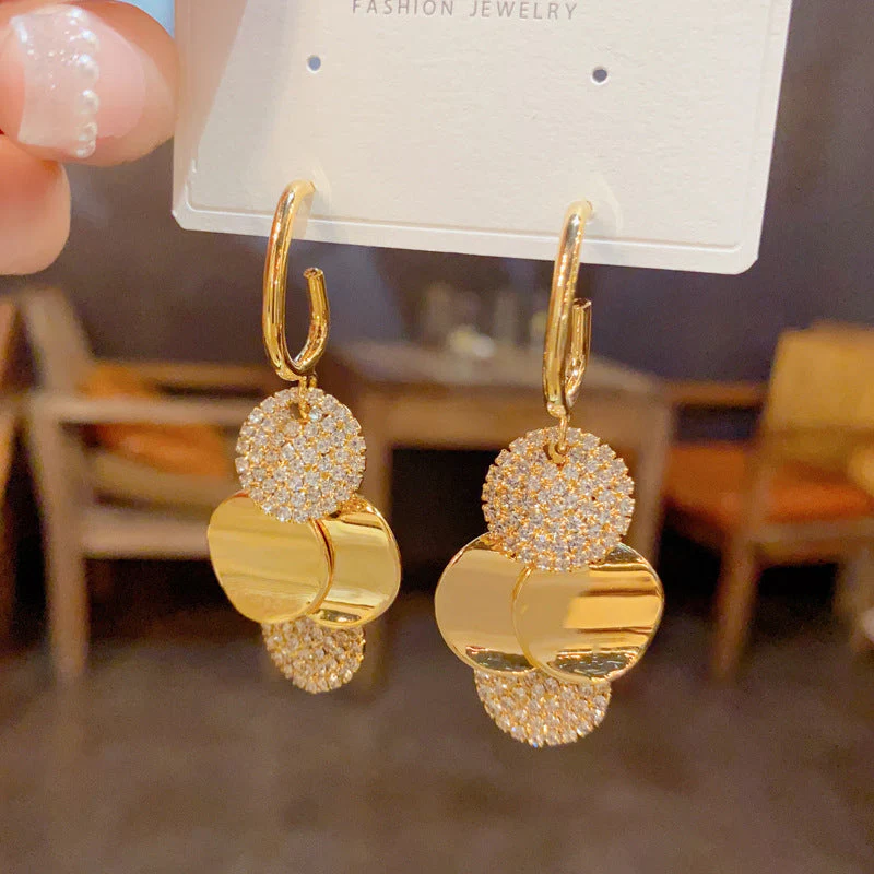 Crystal Radiance Round Tassel Earrings - Image 4