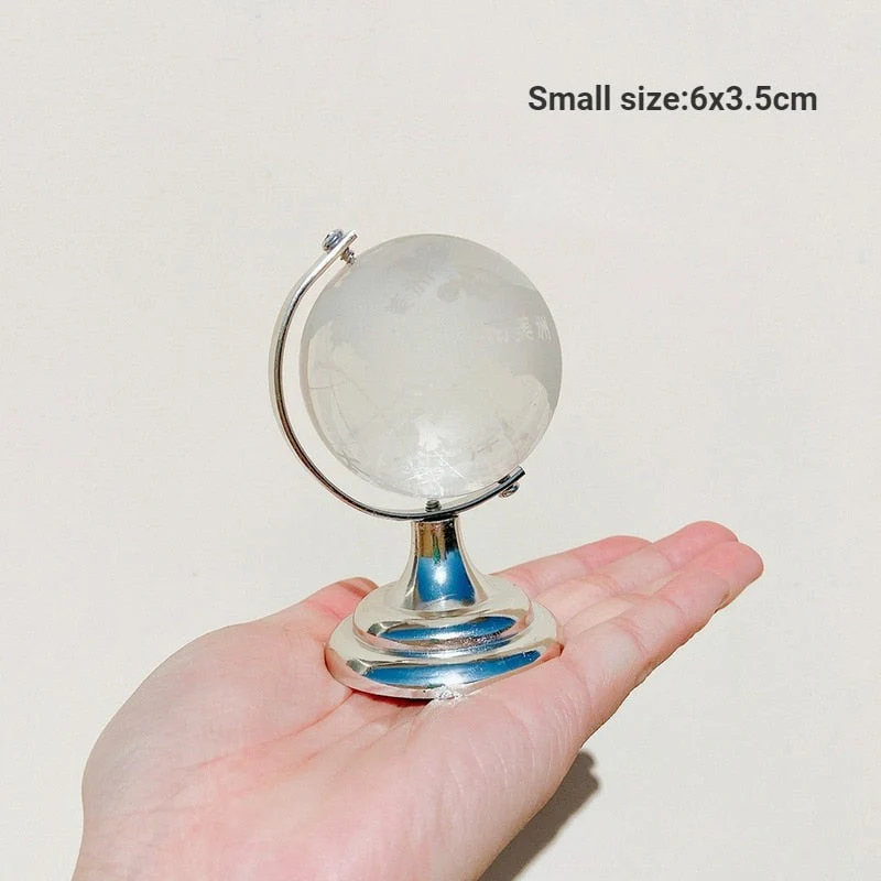 Crystal Transparent Miniature Glass Earth Globe - Image 5