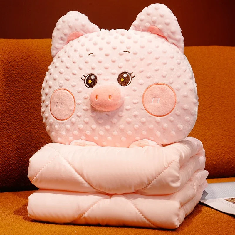 Cuddle Ready Cute Cartoon Pillow Blanket - Image 7