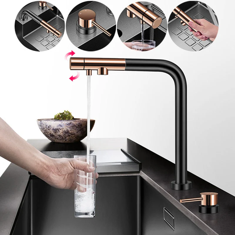 Cup Rinser Nanometer Black Flip Cover Hidden Multifunctional Large Sink - Image 4