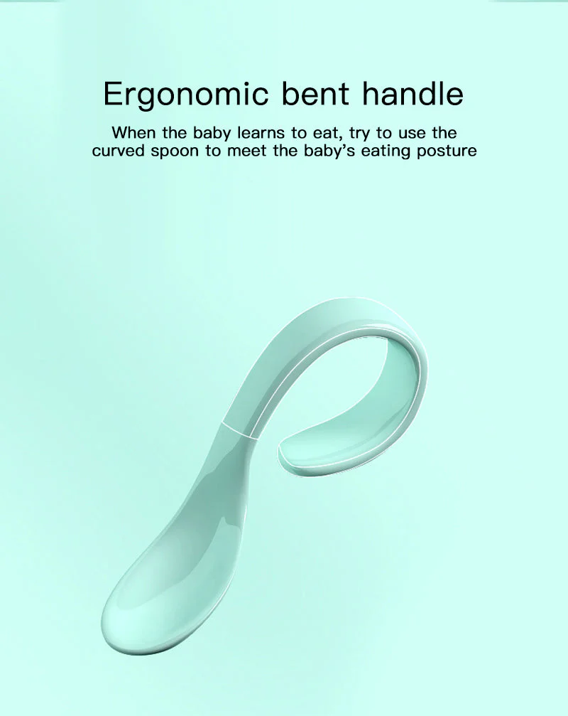 Curved Handle Baby Training Tableware Utensils - Image 2