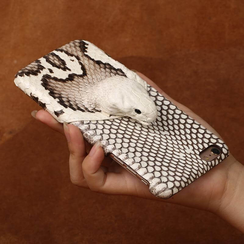 Custom Real Snake Skin Iphone Cases with Snake Head design - Image 2