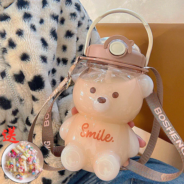Cute Bear Built-in Straw Water Bottle - Image 10