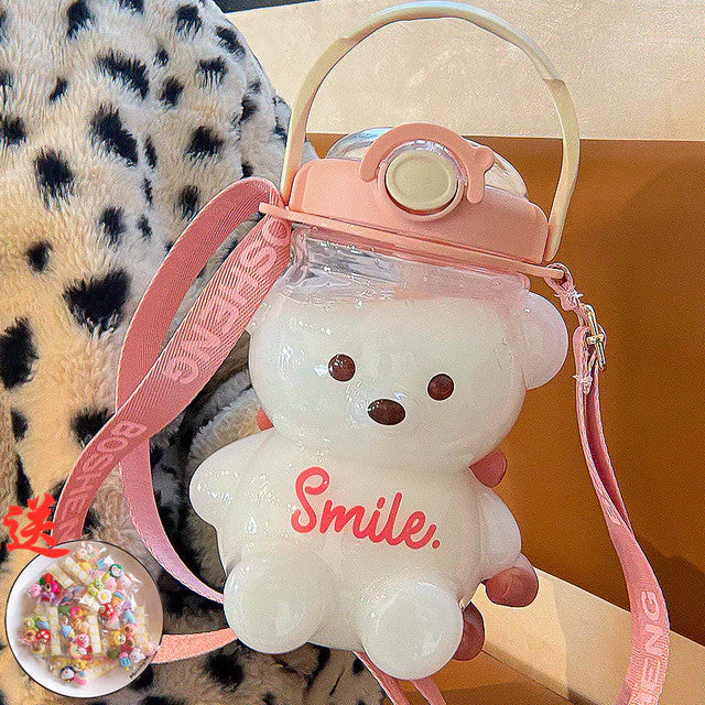 Cute Bear Built-in Straw Water Bottle - Image 11