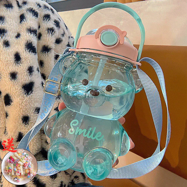 Cute Bear Built-in Straw Water Bottle - Image 12