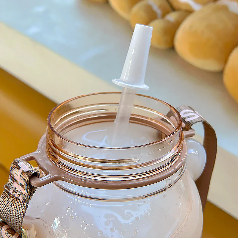 Cute Bear Built-in Straw Water Bottle - Image 2