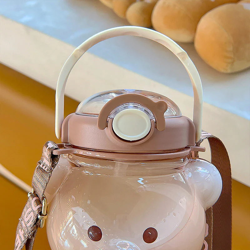 Cute Bear Built-in Straw Water Bottle - Image 6