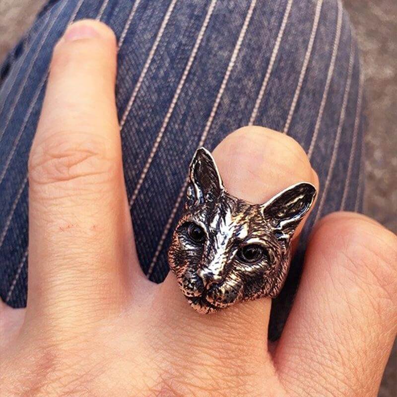 Cute Big Cat Head Ring - Image 3