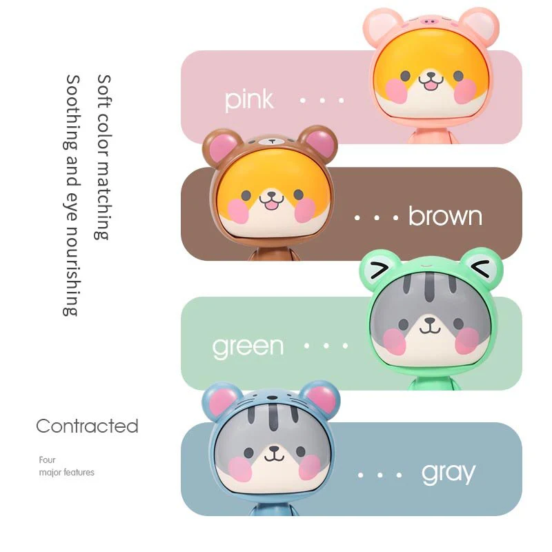 Cute Cartoon Hand Press Foldable Fan - Image 3