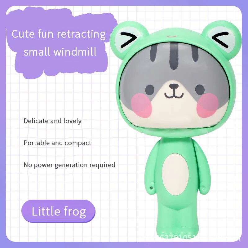 Cute Cartoon Hand Press Foldable Fan - Image 9