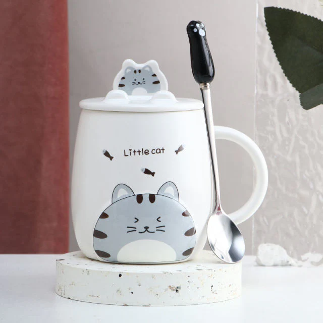 Cute Cartoon Kitty Mug Set - Image 10