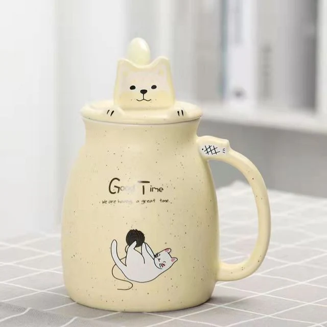 Cute Cartoon Kitty Mug Set - Image 14