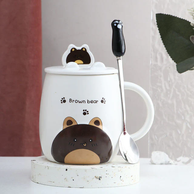 Cute Cartoon Kitty Mug Set - Image 3