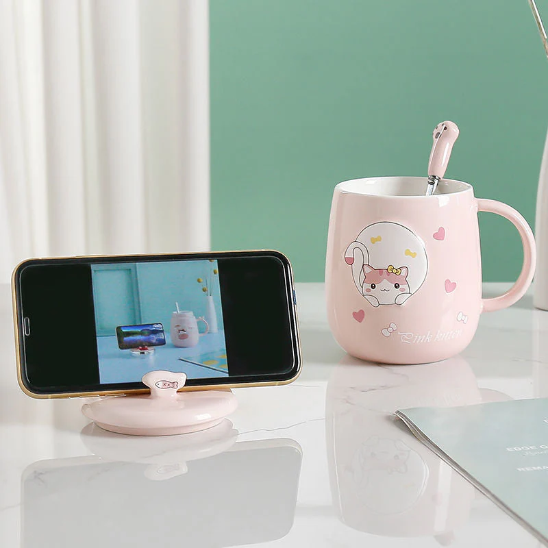 Cute Cartoon Kitty Mug Set - Image 5