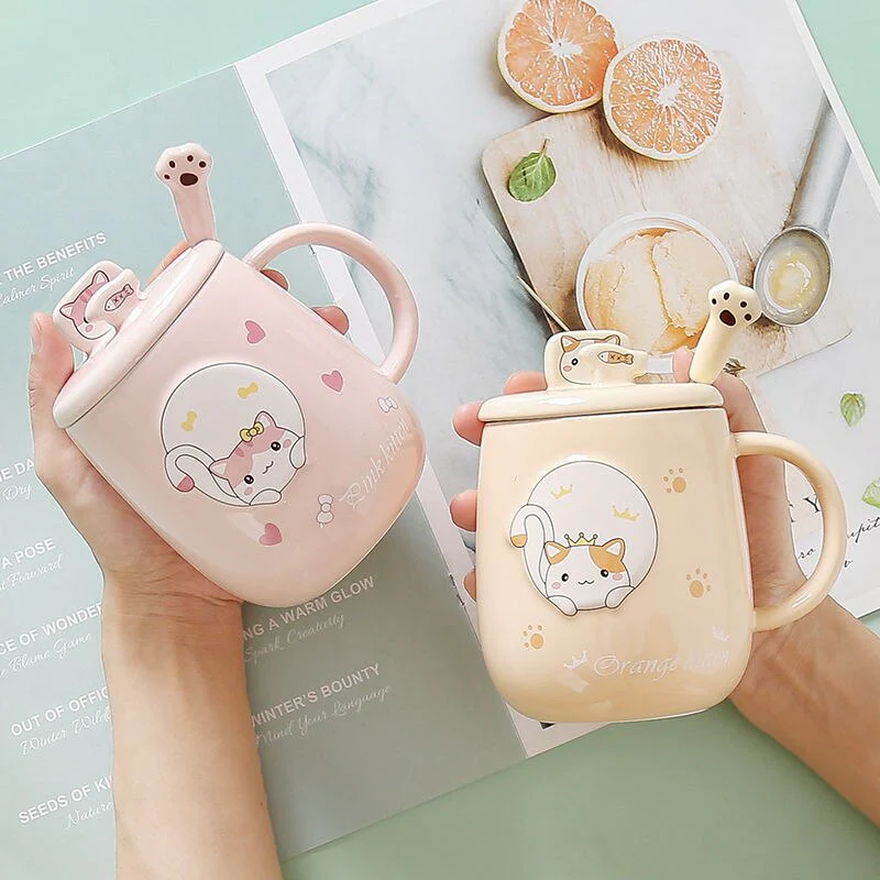 Cute Cartoon Kitty Mug Set - Image 6