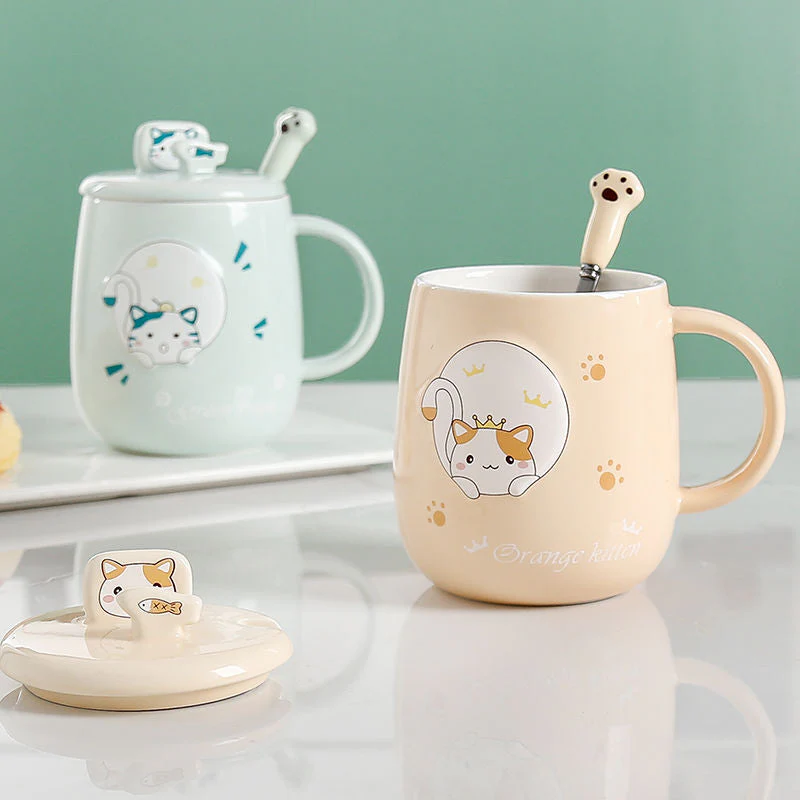 Cute Cartoon Kitty Mug Set - Image 9