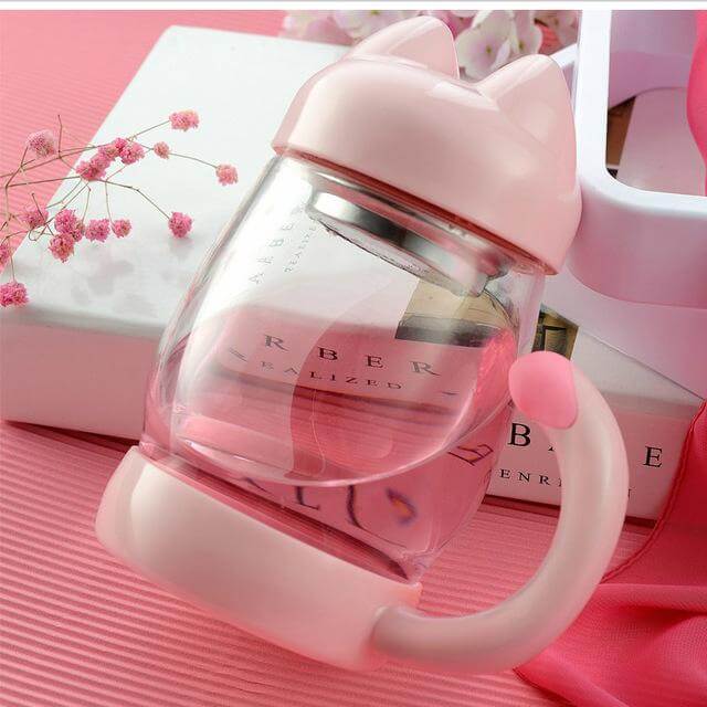 Cute Cat Glass Mug With Tea Filter - Image 5