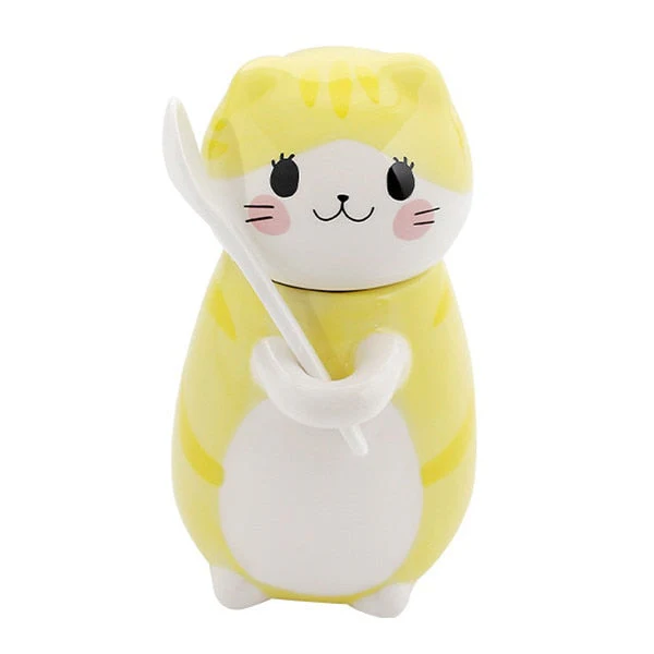 Cute Cat Handmade Coffee Mugs with Spoon - Image 3