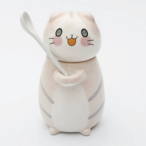 Cute Cat Handmade Coffee Mugs with Spoon - Image 4