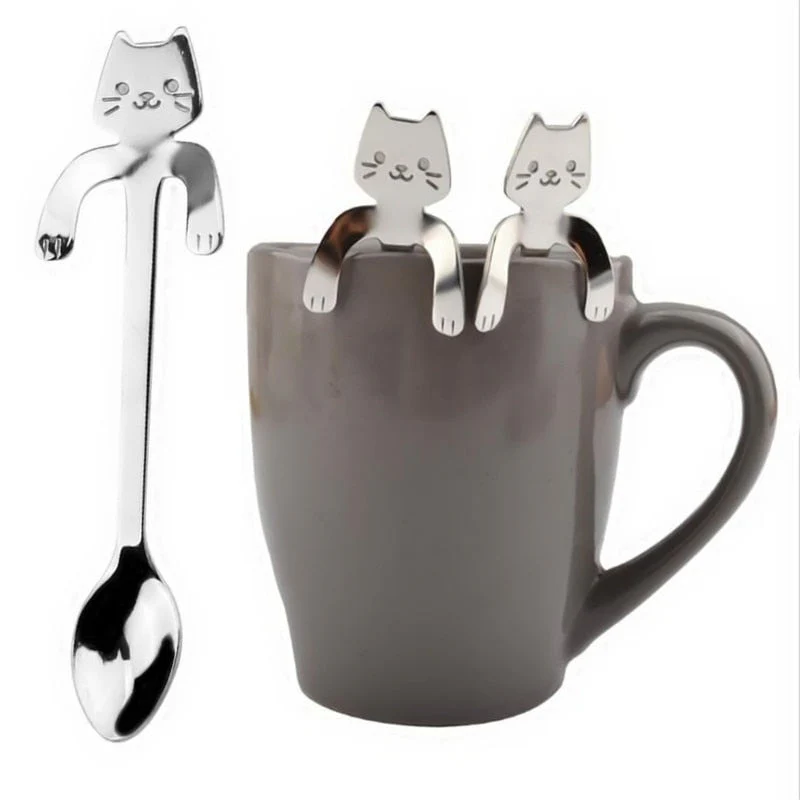 Cute Cat Long Handle Tea Spoon - Image 12