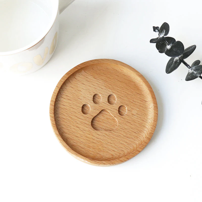 Cute Cat Paw Wooden Coaster - Image 7