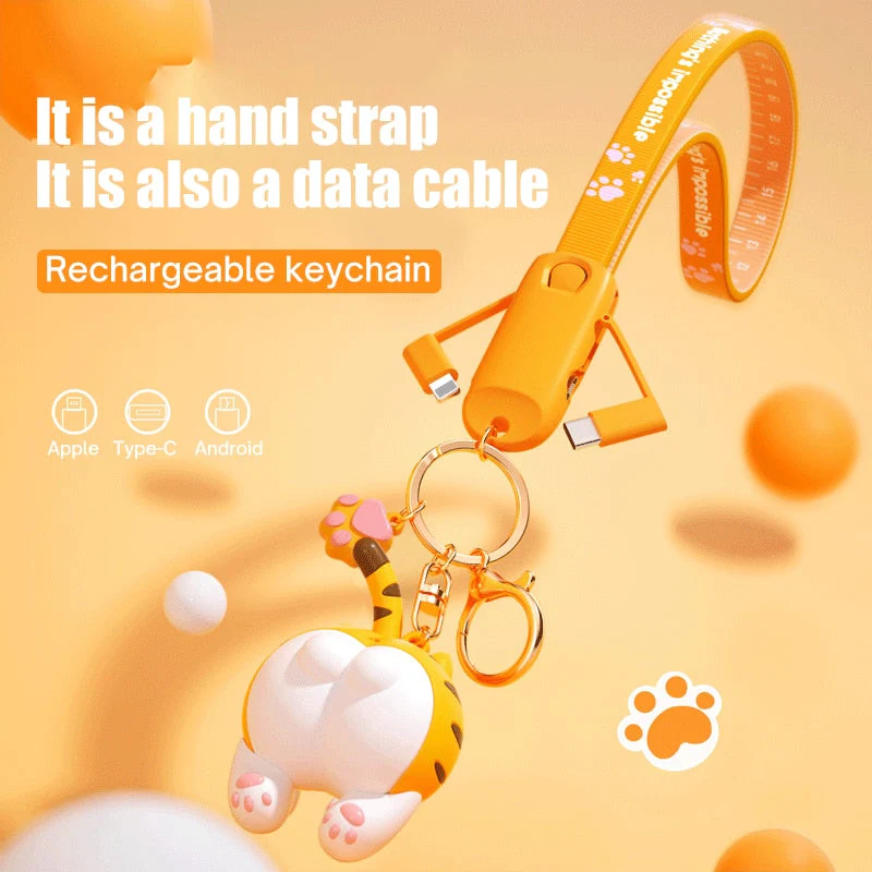 Cute Cat Universal Phone Charger Keychain - Image 2