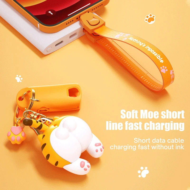 Cute Cat Universal Phone Charger Keychain - Image 3