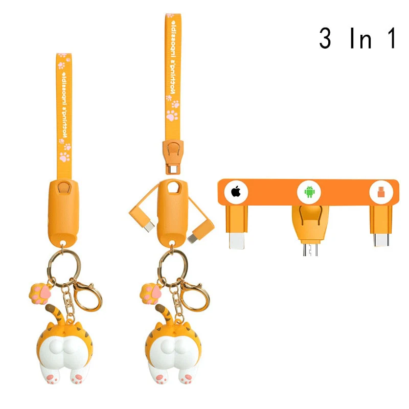 Cute Cat Universal Phone Charger Keychain - Image 7