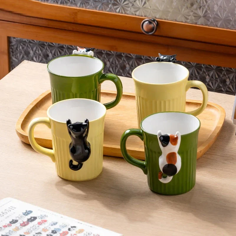 Cute Climbing Cat Ceramic Mug - Image 3