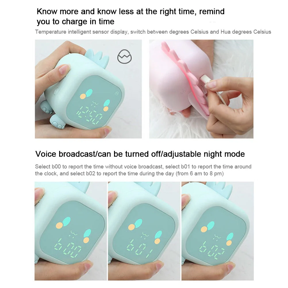Cute Dinosaur Kids Alarm Clock Night Light - Image 10