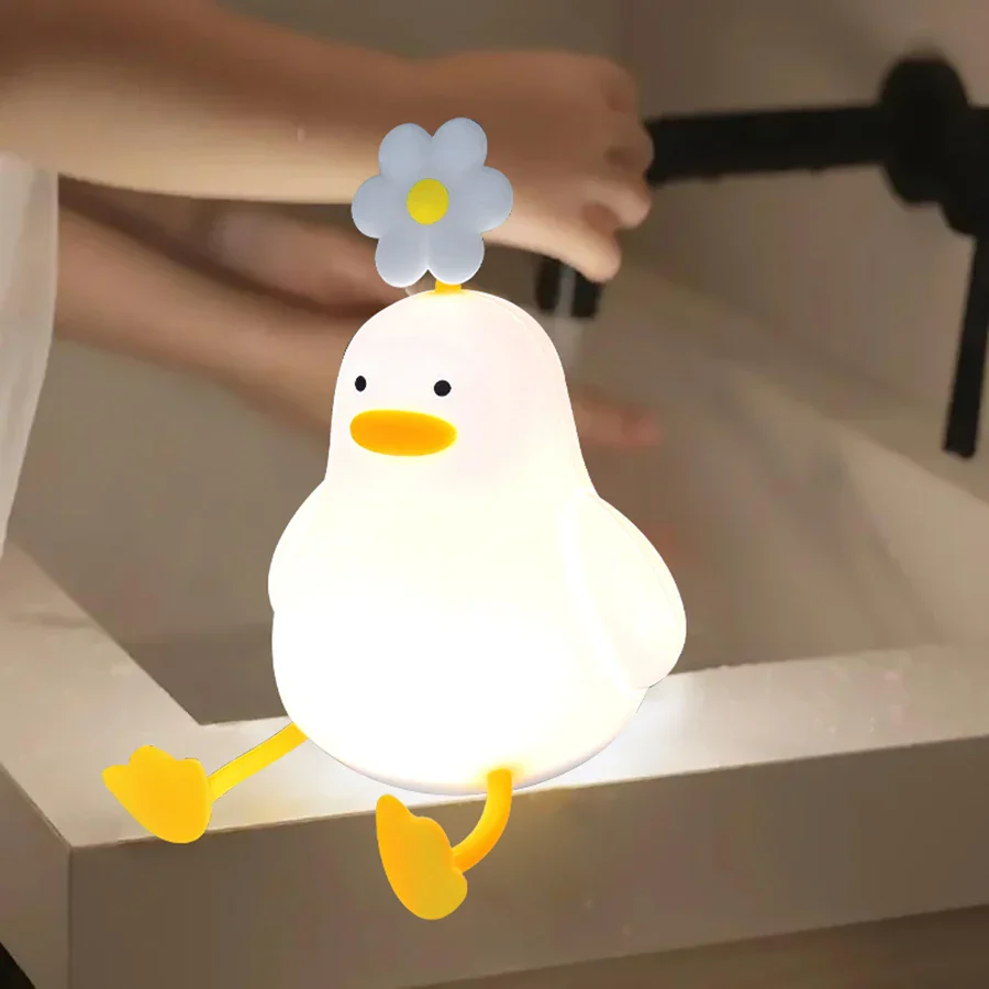 Cute Flower Duck Phone Holder Night Lamp - Image 2