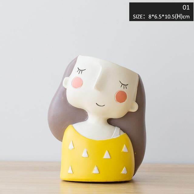Cute Girl Flowerpot Home Decor Vase - Image 3